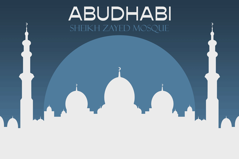 Buy Sheikh Zayed Mosque Illustration - Shop Art Prints Online