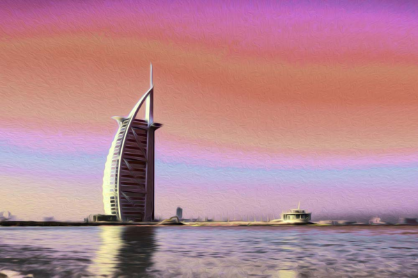 Buy Burj Al Arab in Pink Sky Artwork - Captivating and Timeless