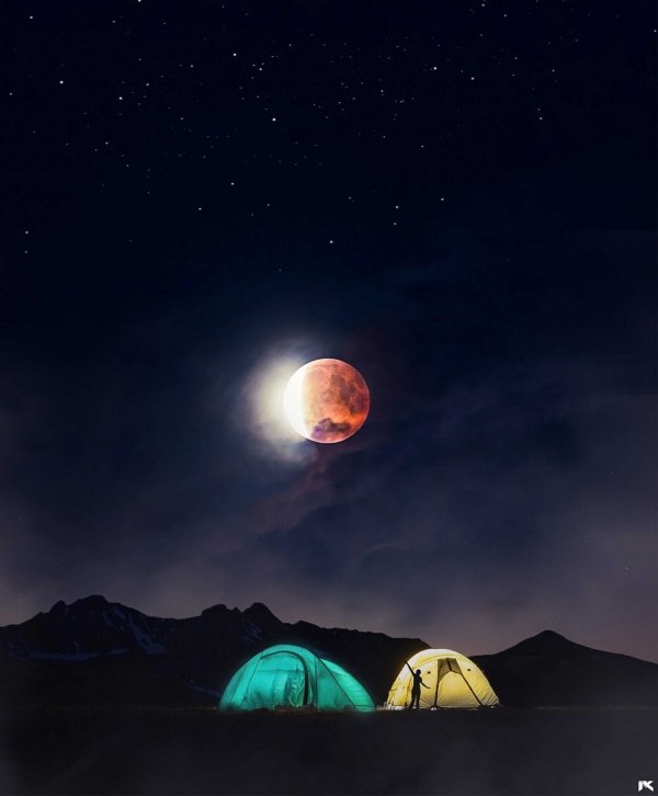 Shop Wanderlust Wall Art Online: Misty Moonlight and Mountain Tents
