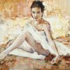 Little ballerina with curly hair