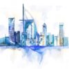 Abudhabi blue watercolour