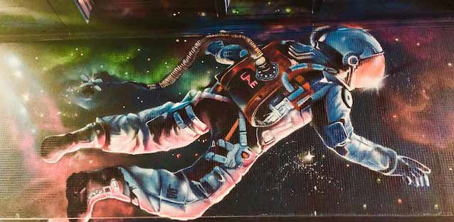 Astronaut in the space - Graffiti wall art