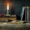 Classic still life with vintage books