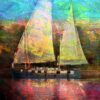 Colourful ship in a Sea