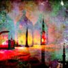 Colourful Mosque Silhouette
