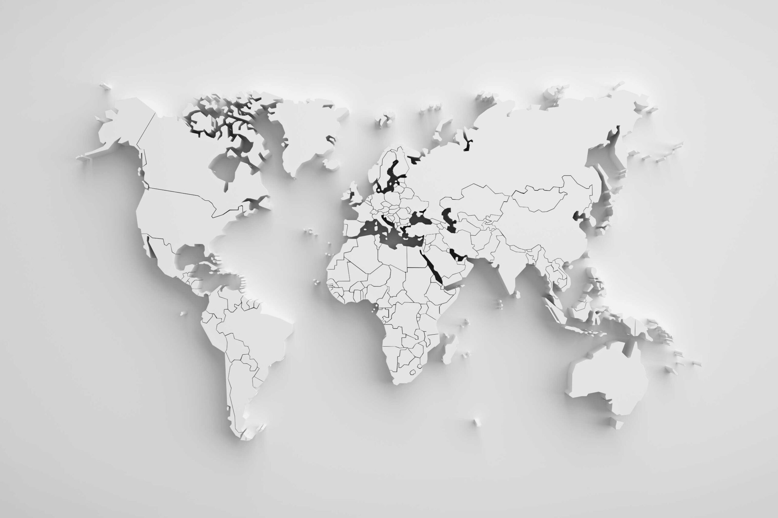 Countries Map Wallpaper Print