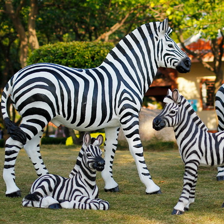 Cute Zebra Family Sculpture