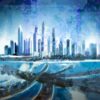 Dubai Palm Jumeirah watercolour