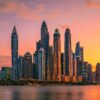 Dubai Skyline Sunset wide