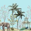 Elephants and peacock