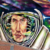 Futuristic Astronaut - graffiti wall art