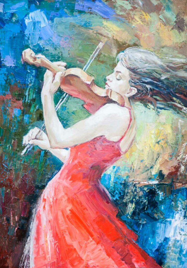Girl playing the violin