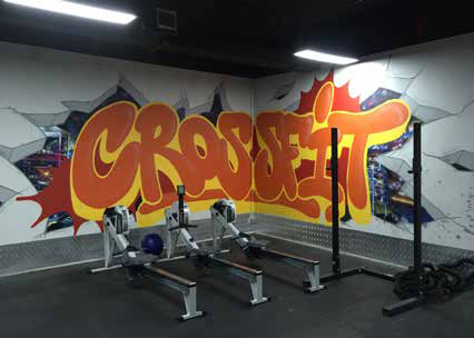 Gym crossfit graffiti wall art