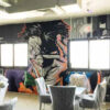 Joker graffiti art in a restaurant