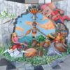 Kid colourful surreal graffiti art
