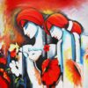 Lord Radha Krishna with abstract