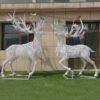 Mesmerizing Deers Stainless Steel Sculpture