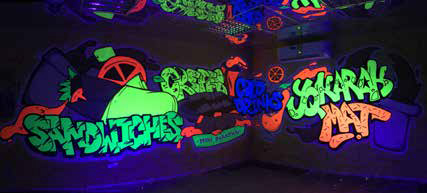 Neon glow in the dark - Graffiti wall art