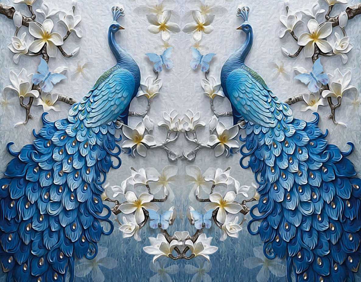 Peacock Wallpaper Print