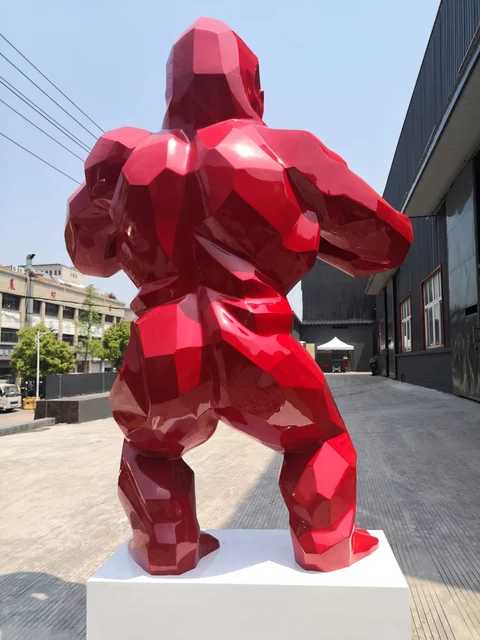 Red Giant Gorilla Sculpture