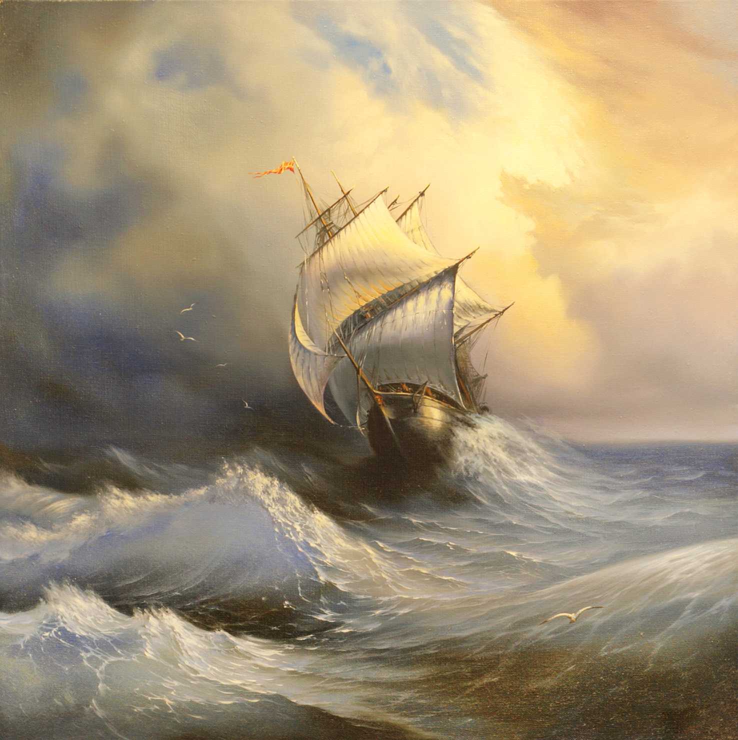Ship in a storm -