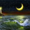 Starry night in the ocean