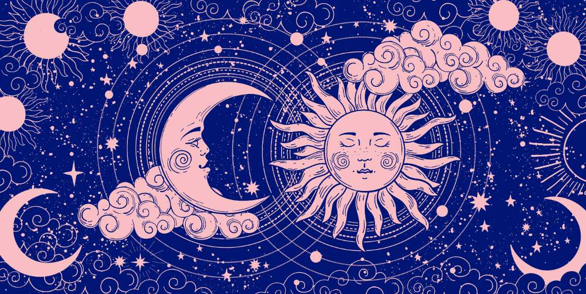Sun and Moon Wallpaper Print