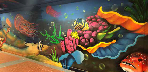 Underwater sea life – Graffiti wall art