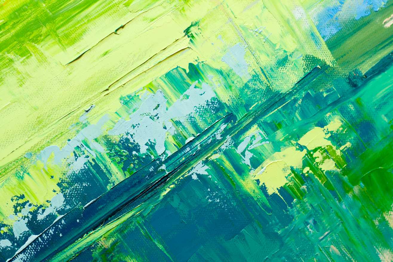 Yellow and Green Abstract Print