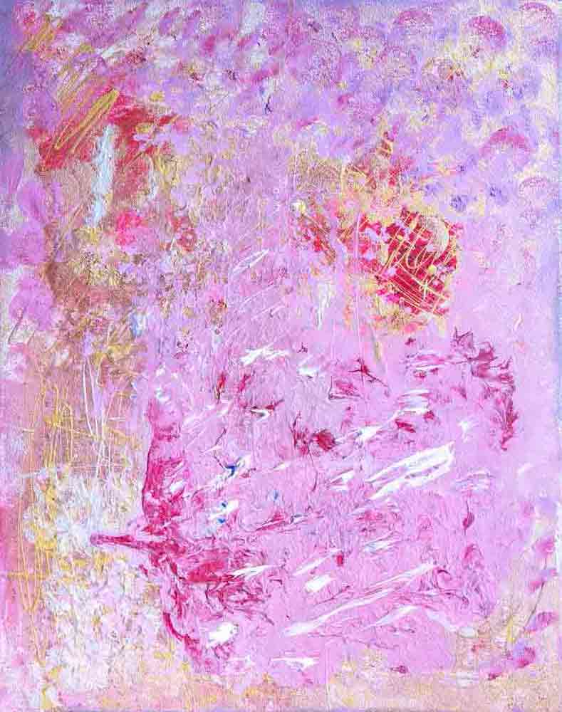 Pink Abstract Painting by Latvia Artist Karina Garbuzova